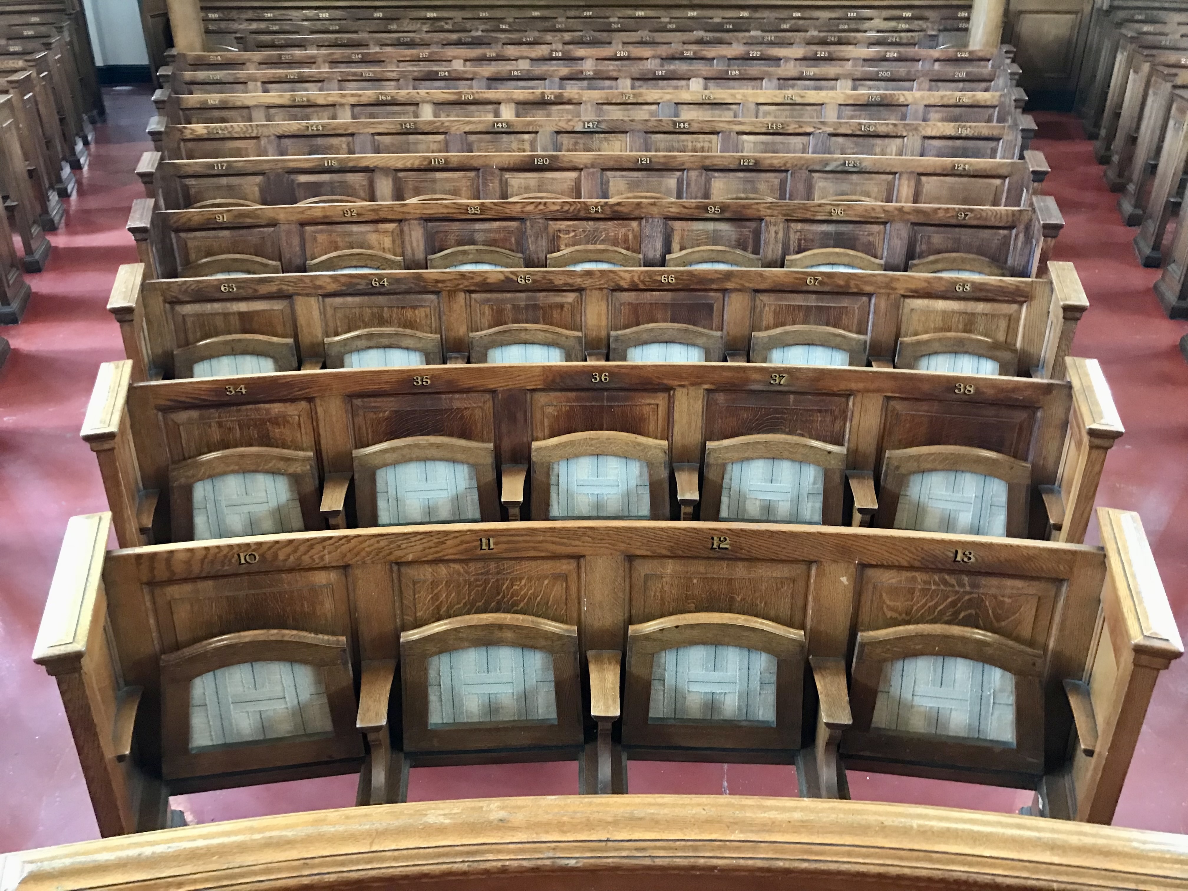 Completed Miners Hall seating restoration
