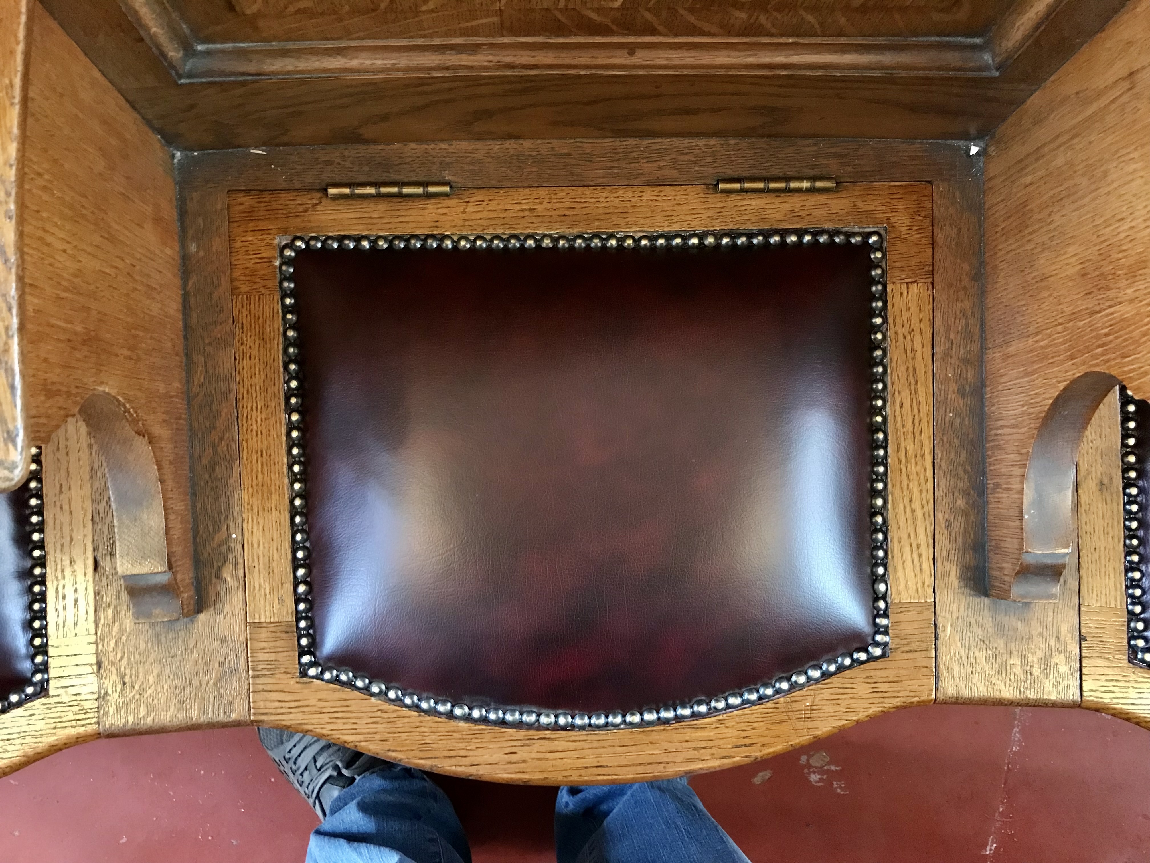 Miners Hall seat restoration - detailed view